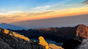 Mountain sunrise, majestic landscape